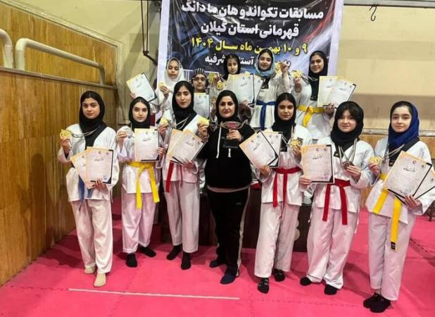 درخشش تکواندوکاران آستارایی در مسابقات قهرمانی آزاد بانوان گیلان