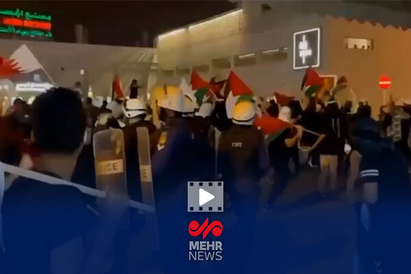 درگیری نیروهای امنیتی بحرین با معترضان حامی غزه در منامه