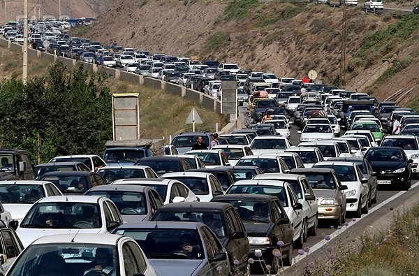 ترافیک فوق سنگین در جاده کرج - چالوس
