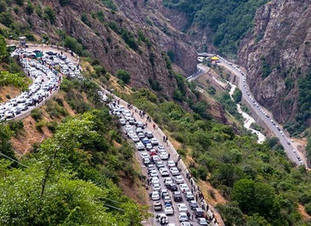  ترافیک سنگین در جاده چالوس تا انسداد جاده هراز