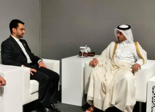 دیدار و رایزنی نخست‌وزیر قطر با آذری جهرمی