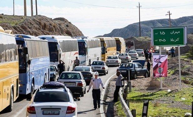 وضعیت ترافیکی مسیر منتهی به مرز مهران + فیلم
