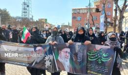 عزاداری مردم شهرستان نمین در رثای رهبر شهید