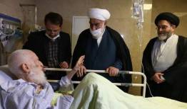 عیادت نماینده رهبر انقلاب از آیت‌الله شبیری زنجانی