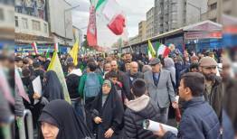 حضور رئیس دانشگاه تهران و اعضای هیئت رئیسه در راهپیمایی ۲۲ بهمن