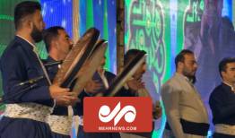 دف‌نوازی در جشن امت محمد(ص) شهر کرمانشاه