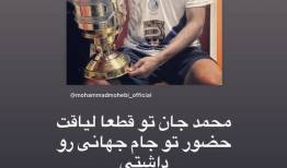 استوری احساسی شهباززاده برای دلداری به محبی