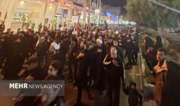 تجمع مردم منطقه گلستان اهواز در سوگ رهبر شهید