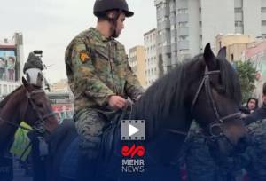 رژه یگان اسب سوار ویژه فراجا در راهپیمایی ۲۲ بهمن