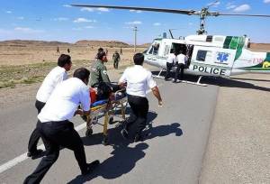 انتقال مصدوم سقوط از ارتفاع‌ با هواپیمای اورژانس استان تهران