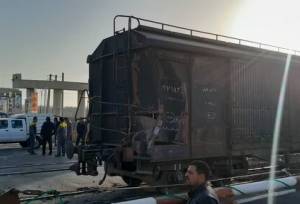 خروج قطار باری از ریل در ورودی پیشوا