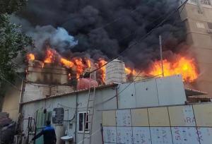 آتش سوزی مهیب در مرکز شهر کربلای معلی+تصاویر