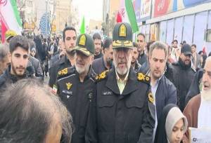 حضور فرمانده انتظامی پایتخت در راهپیمایی ۲۲ بهمن