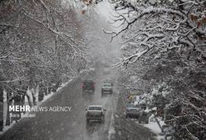 بارش برف در محور تبریز به ارومیه