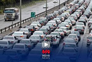 تصاویری از ترافیک نیمه سنگین در محور خروجی گیلان