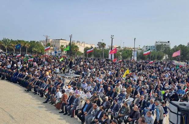 خروش ساحل‌نشینان خلیج فارس در ۲۲ بهمن؛ بوشهر یک‌صدا در میدان ایستادگی