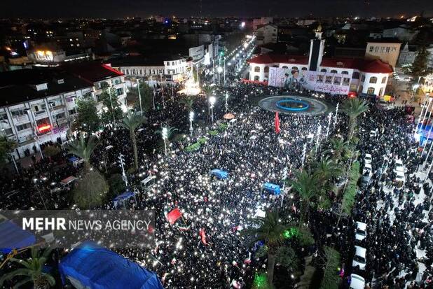 تصاویر هوایی از حضور گسترده رشتوندان در فراق رهبر شهید