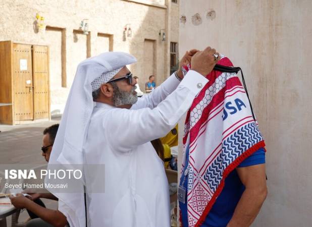 تصاویر جالب از هواداران ایرانی در ورزشگاه الثومه