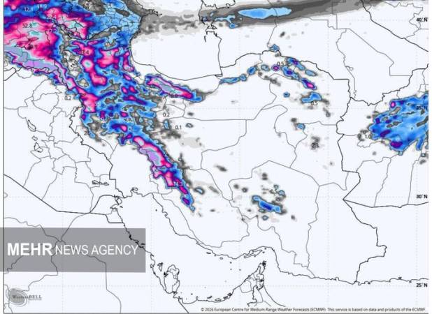 پیش بینی روند کاهش دمای روزانه همدان