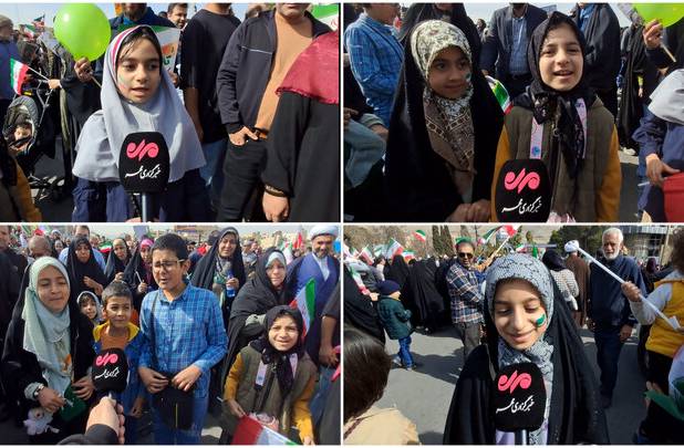 دهه هشتادی ها و نودی‌های پرشور در راهپیمایی ۲۲ بهمن شیراز