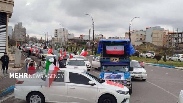 دومین رژه خودرویی مردم دیار میرزا در پی شهادت رهبر انقلاب