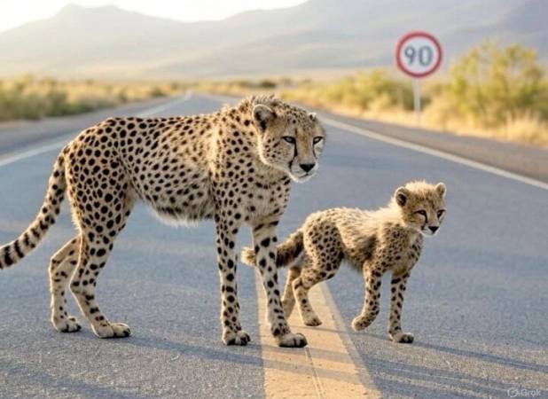 ثبت تصاویر «هلیا» و ۵ توله یوز در میاندشت