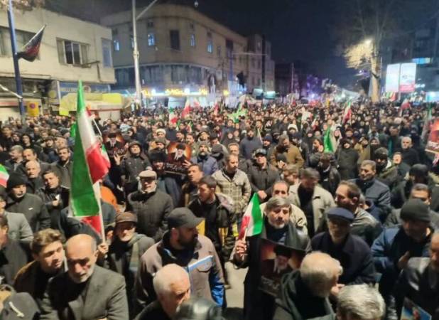 خروش دیار باکری در سوگ رهبر شهید و تشییع پیکر مطهر شهدا در ارومیه