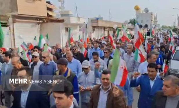 راهپیمایی ۲۲ بهمن در خارگ