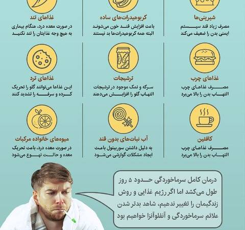 غذاهایی که سرماخوردگی را بدتر می‌کنند