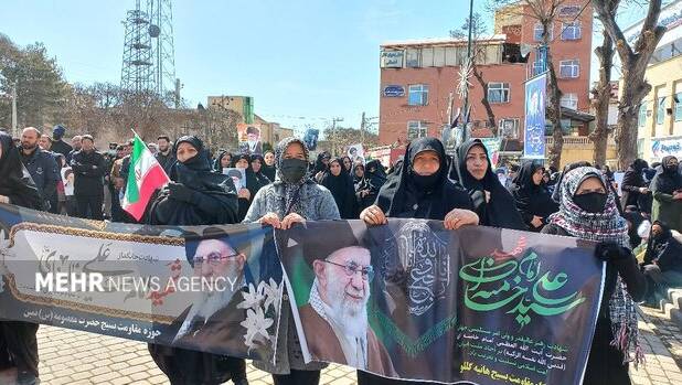 عزاداری مردم شهرستان نمین در رثای رهبر شهید