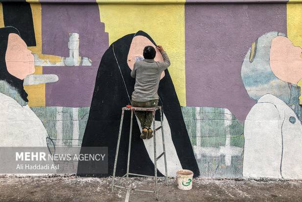 دانشجویان هنری دیوارهای اصفهان را رنگ‌آمیزی کردند