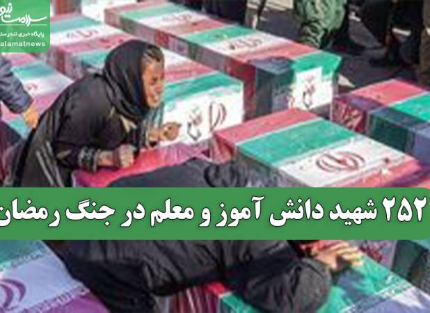 ۲۵۲ شهید دانش آموز و معلم در جنگ رمضان