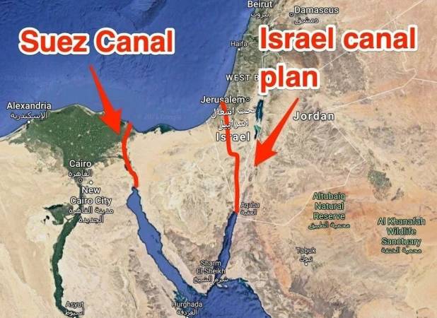 اسرائیل به دنبال ساخت کانال موازی با سوئز
