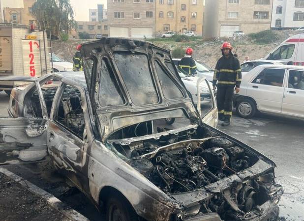 یک مصدوم در پی حریق خودرو در بندرعباس