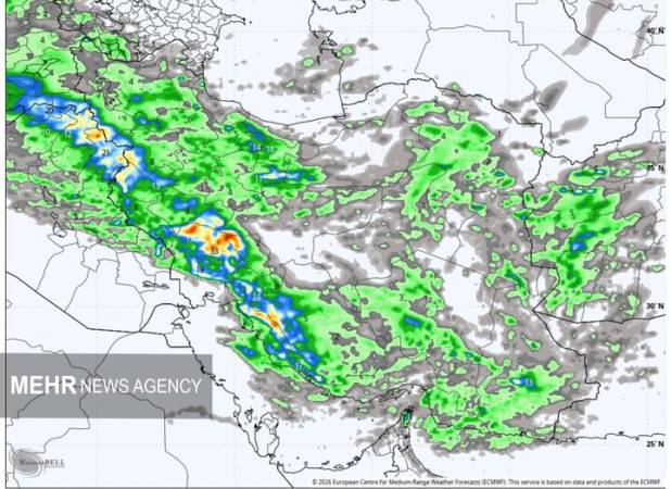 فعالیت سامانه بارشی تا پایان هفته؛ هشدار افزایش دما و ریزش بهمن