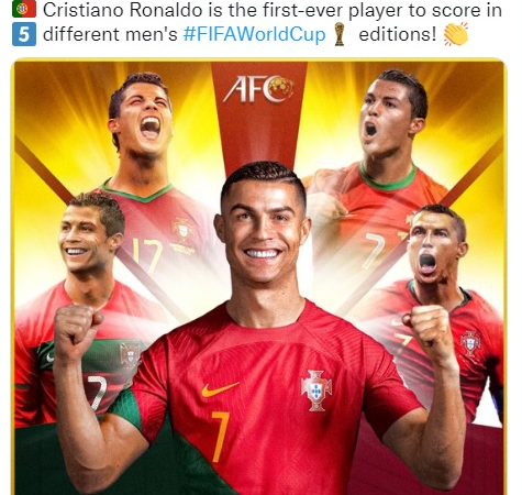 واکنش جالب AFC به تاریخ‌سازی رونالدو
