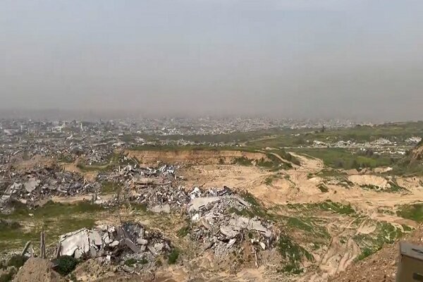 حجم گسترده ویرانی در شرق خط زرد در نوار غزه+فیلم