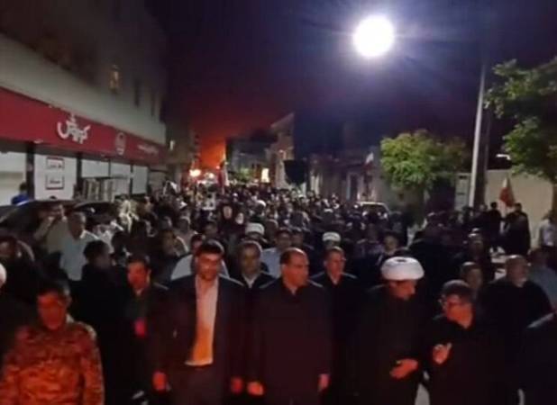 راهپیمایی شیعه و سنی در عسلویه در سوگ رهبر شهید