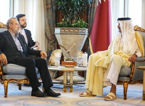 دیدار لاریجانی با امیر قطر در سفر به دوحه