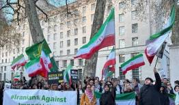 اعتراض حامیان ایران در لندن؛ خشم علیه جنایات آمریکا و اسرائیل