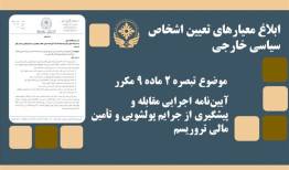 تعیین نظارت‌های ضد پولشویی بر اشخاص سیاسی خارجی