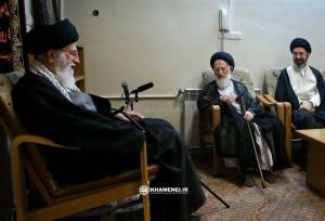 قابی دیده نشده از دیدار رهبر شهید و مرحوم آیت الله شبیری زنجانی+عکس