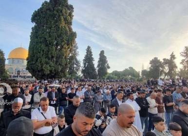 برگزاری نماز عید قربان در مسجدالقص + عکس