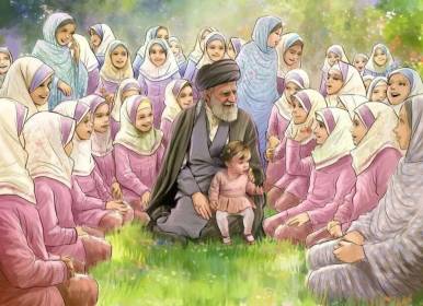 تصویری از حال و هوای پدر نوه ۱۴ ماهه رهبر شهید