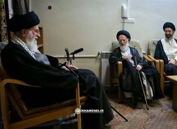 قابی دیده نشده از دیدار رهبر شهید و مرحوم آیت الله شبیری زنجانی+عکس