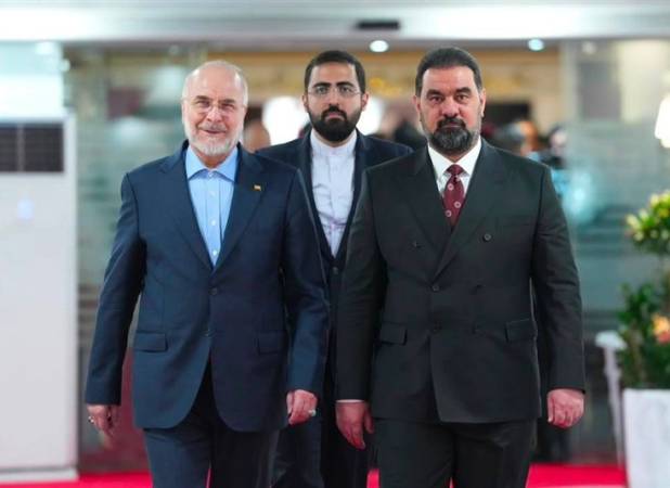 استقبال رسمی الحلبوسی از قالیباف در بغداد