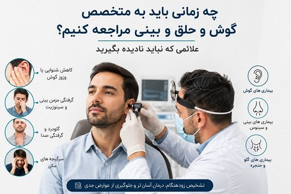 چه زمانی به متخصص گوش و حلق و بینی مراجعه کنیم؟