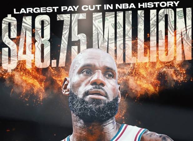 بزرگ‌ترین کاهش دستمزد در تاریخ NBA/فداکاری جیمز برای یک قهرمانی دیگر