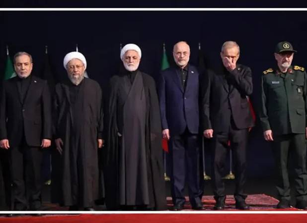 قابی تاریخی از مراسم وداع با رهبر شهید؛ 6 چهره مهم سیاسی ایران بعد از جنگ با آمریکا و اسرائیل/ قالیباف؛ تا اطلاع ثانوی در صدر