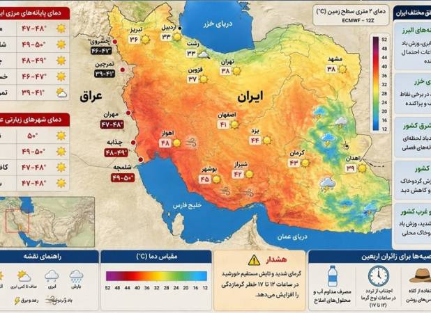 گرمای شدید در پایانه‌های مرزی غرب کشور